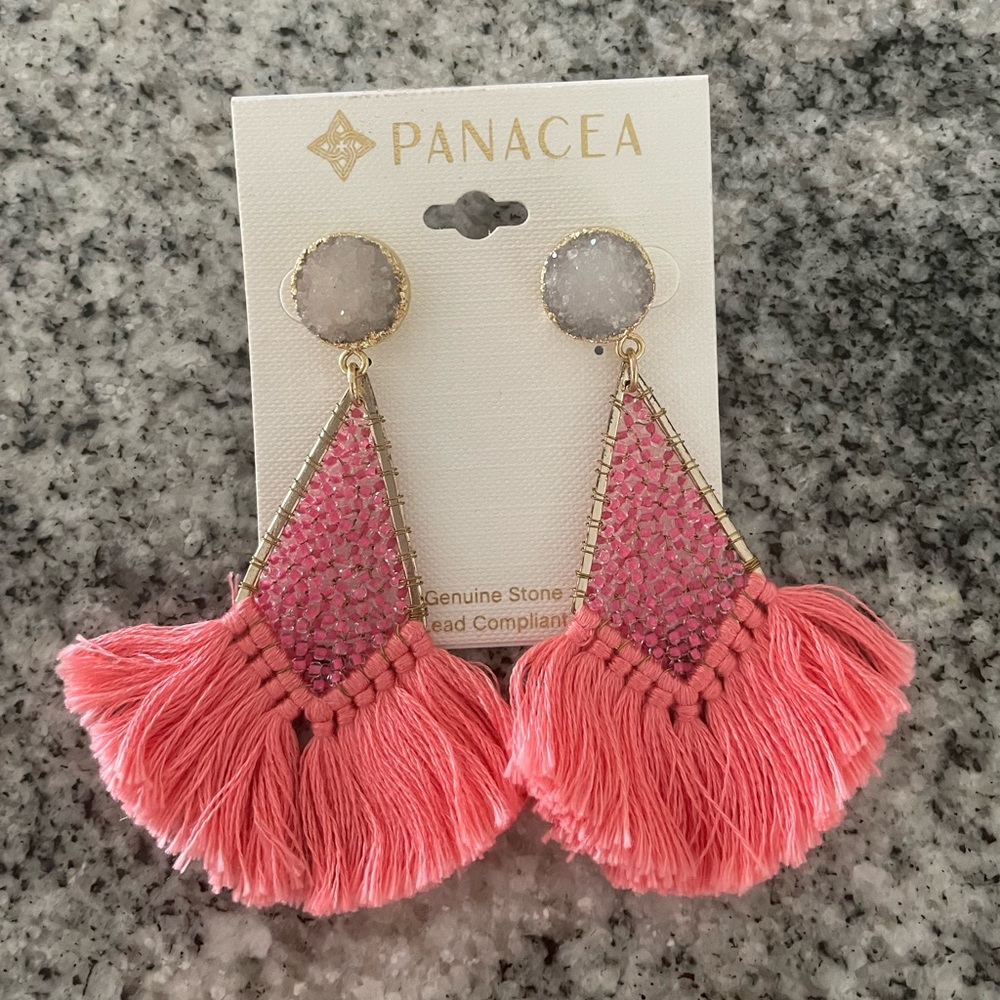 Panacea Tassel Gem Earrings